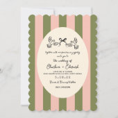 Invitation Green Striped Star Wedding  (Devant)