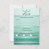 Invitation Green Striped Tone on Tone Wedding RSVP Card (Devant)