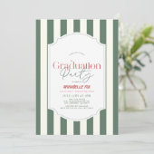 Invitation Green Stripes Graduation Party (Debout devant)