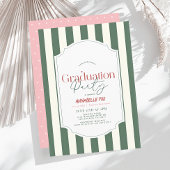 Invitation Green Stripes Graduation Party