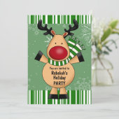 Invitation Green Stripes Reindeder (Debout devant)