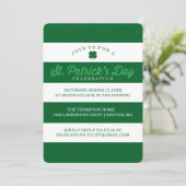 Invitation Green Stripes St. Patrick's Day (Debout devant)