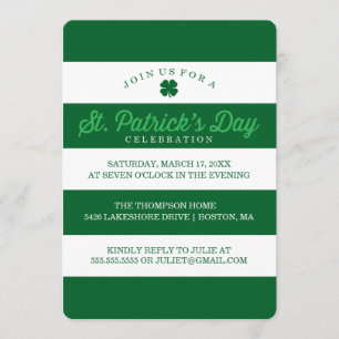 Invitation Green Stripes St. Patrick's Day