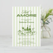 Invitation Green Stripes That's Amore Bridal Shower (Debout devant)