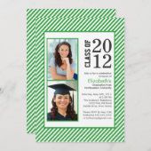 Invitation Green Stripes, une initiative moderne (Devant / Derrière)