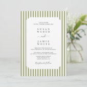 Invitation Green Stripes Wedding (Debout devant)