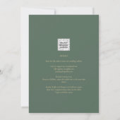 Invitation Green Summer Floral Wedding Inviter QR Code (Dos)