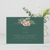 Invitation Green Summer Floral Wedding Inviter QR Code (Debout devant)