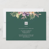 Invitation Green Summer Floral Wedding Inviter QR Code (Dos)