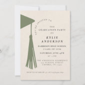 Invitation Green Tassel High School Graduation Party (Devant)