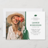 Invitation Green Tassel Photo Graduation Party (Devant)