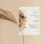 Invitation Green & Terra Cotta Floral Mariage<br><div class="desc">Faites plaisir à vos invités à propos de votre mariage avec vos Invitations de mariage Floral Green & Terra Cotta. Des Neutres Naturels Terre de sauge vert, des oranges en terre cuite (ou orange rouille), et des fleurs peintes à la main orange sont présentés dans ce Faire-part de mariage moderne...</div>