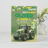 Invitation Green Tractor 3ème fête d'anniversaire (Debout devant)