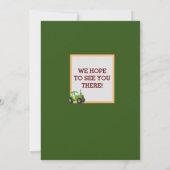 Invitation Green Tractor Boys Thème Anniversaire Fête (Dos)