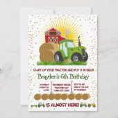 Invitation Green Tractor 🚜 Ferme Photo Keepsaké Anniversaire (Devant)