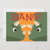 Invitation Green Triceratops Dinosaur Troisième Anniversaire (Dos)