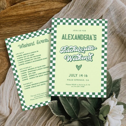 Invitation Green Tropical Bachelorette Week-end