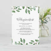 Invitation Green Tropical Eucalyptus Mariage Petit déjeuner (Debout devant)