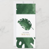 Invitation Green Tropical feuille menu du dîner (Devant)