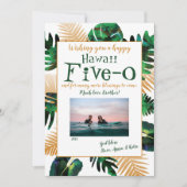 Invitation Green Tropical Feuilles Hawaii Cinq-0 50e annivers (Devant)