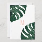 Invitation Green Tropical Swiss Fromage Mariage rose feuille (Dos)