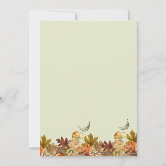 Invitation Green Truck Automne quitte Citrouille Patch Annive (Dos)