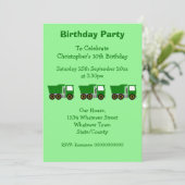 Invitation Green Truck Design Boy's Birthday Party (Debout devant)