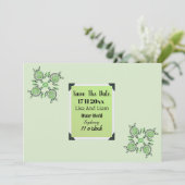 Invitation Green Turtles Dot Art Enregistrer La Date, (Debout devant)