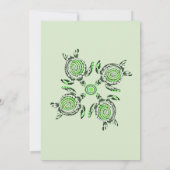 Invitation Green Turtles Dot Art Enregistrer La Date, (Dos)