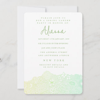 Invitation Green Unique Garden Scène Artiste Anniversaire