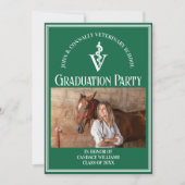 Invitation Green Veterinary School Photo Graduation Party (Devant)