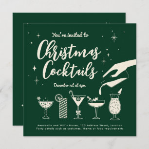 Invitation Green Vintage Vacances Boissons et cocktails invit