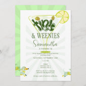 Invitation Green Weenies & Tinis Funny Martini fête d'anniver (Devant / Derrière)