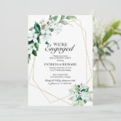 Invitation Green We's Engaged Engagement Party (Debout devant)