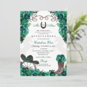 Invitation Green Western Charro Ranchero Quinceanera (Debout devant)