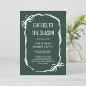 Invitation Green Whimsical Main dessinée Dîner de Noël (Debout devant)