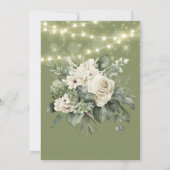 Invitation Green White Peony illumine la fête du Mariage (Dos)
