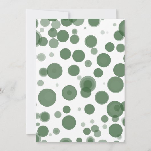 Invitation Green White Polka Dot Bubles Surprise (Dos)