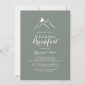 Invitation Green White Silhouette Mountain Mariage Petit déje (Devant)