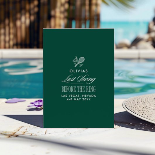 Invitation Green & White Striped Last Swing Before the Ring