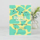 Invitation Green Who's in the MOOO-D Cow Imprimer 1er anniver (Debout devant)