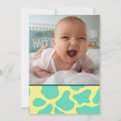 Invitation Green Who's in the MOOO-D Cow Imprimer 1er anniver (Dos)