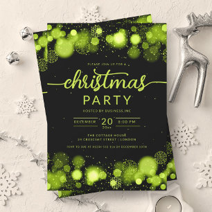 Invitation Green Winter Wonderland Company Fête de Noël