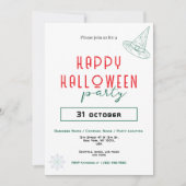 Invitation Green Witch Casquette Bureau d'affaires Halloween  (Devant)
