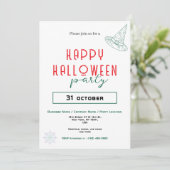 Invitation Green Witch Casquette Bureau d'affaires Halloween  (Debout devant)