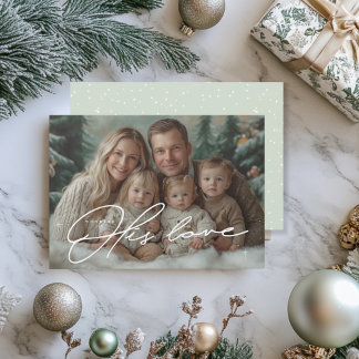 Invitation Green Wonders of His Love Christmas Card Instant