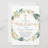 Invitation Green Wreath Nurse Pinning Graduation (Devant)