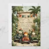 Invitation Greenery Dino Baby Shower (Devant)