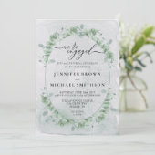 Invitation Greenery Eucalyptus Calligraphy Signature Engaged (Debout devant)
