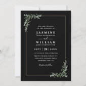 Invitation Greenery Eucalyptus Elegant Modern QR Code Wedding (Devant)